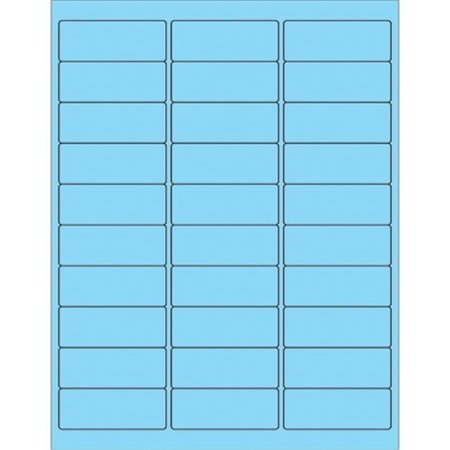 BOX PARTNERS Box Partners LL173BE 2.63 x 1 in. Fluorescent Pastel Blue Rectangle Laser Labels - Pack of 3000 LL173BE